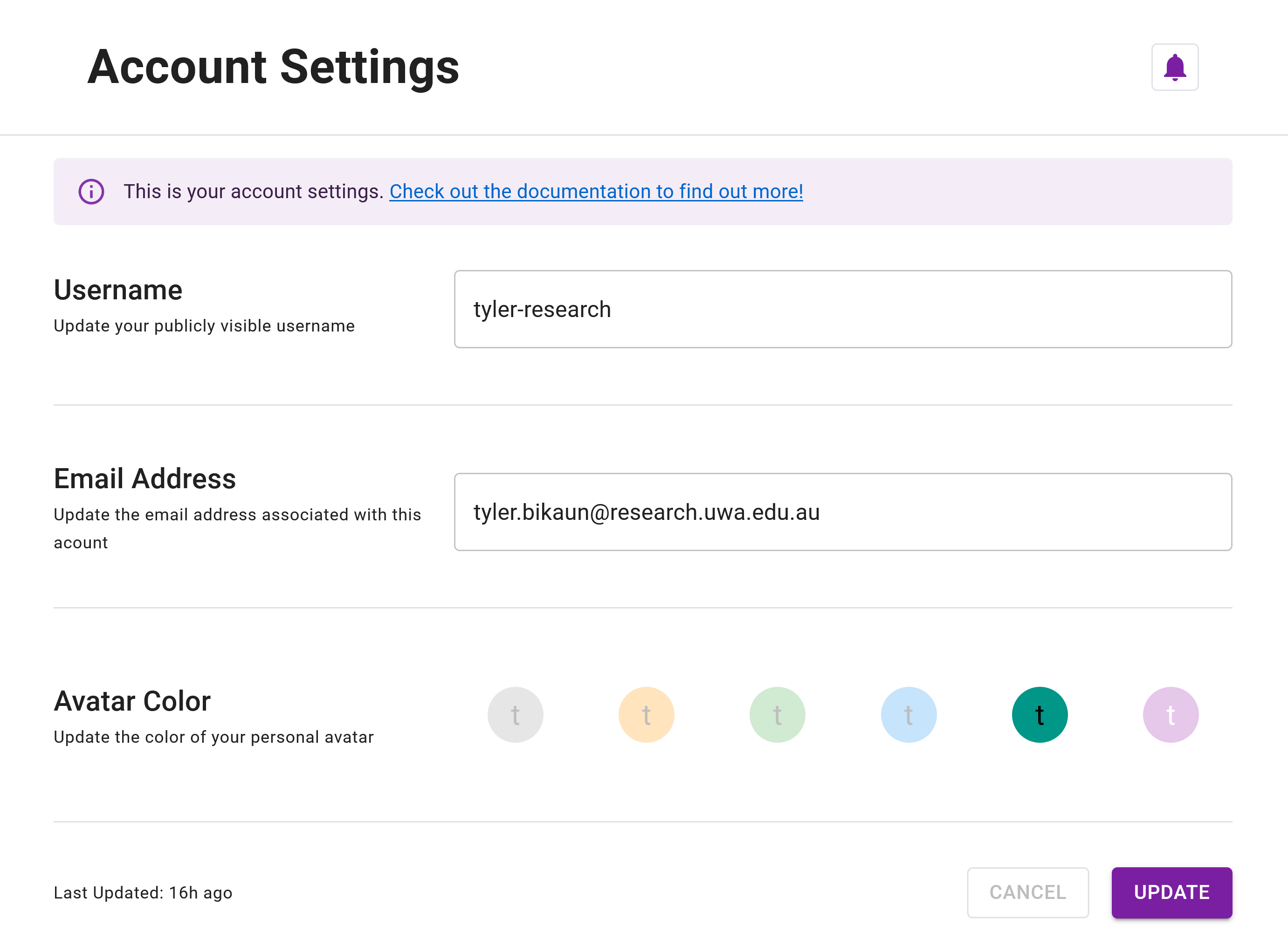 QuickGraph Account Settings