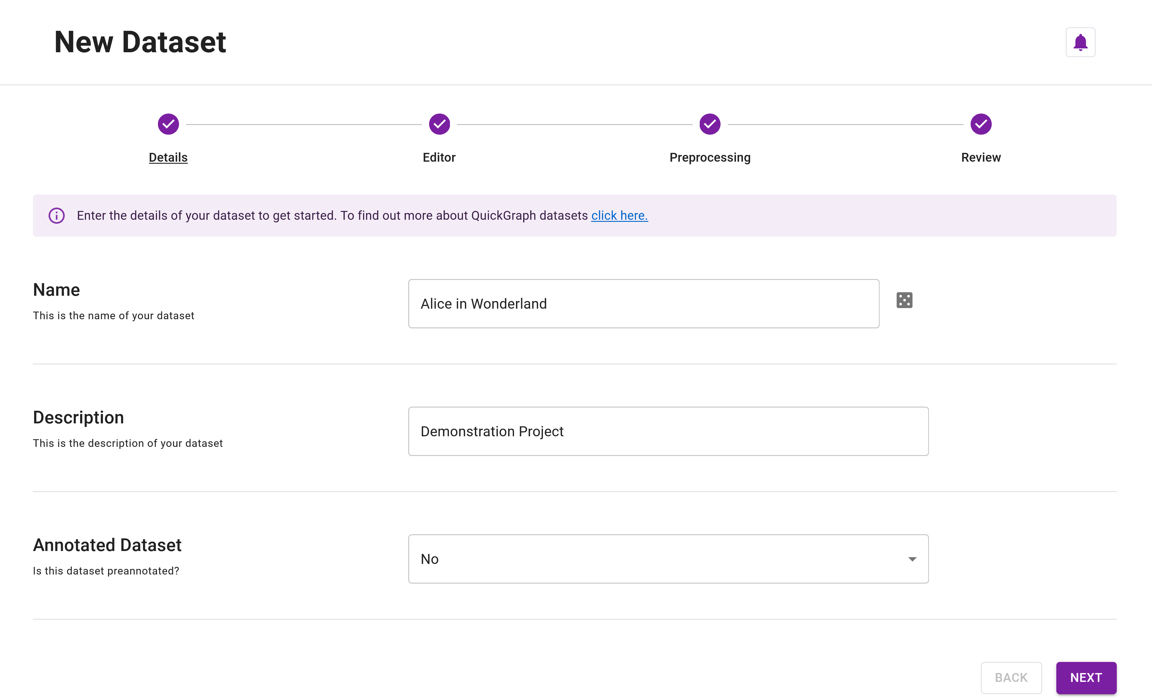 Tutorial Dataset Creation - Details