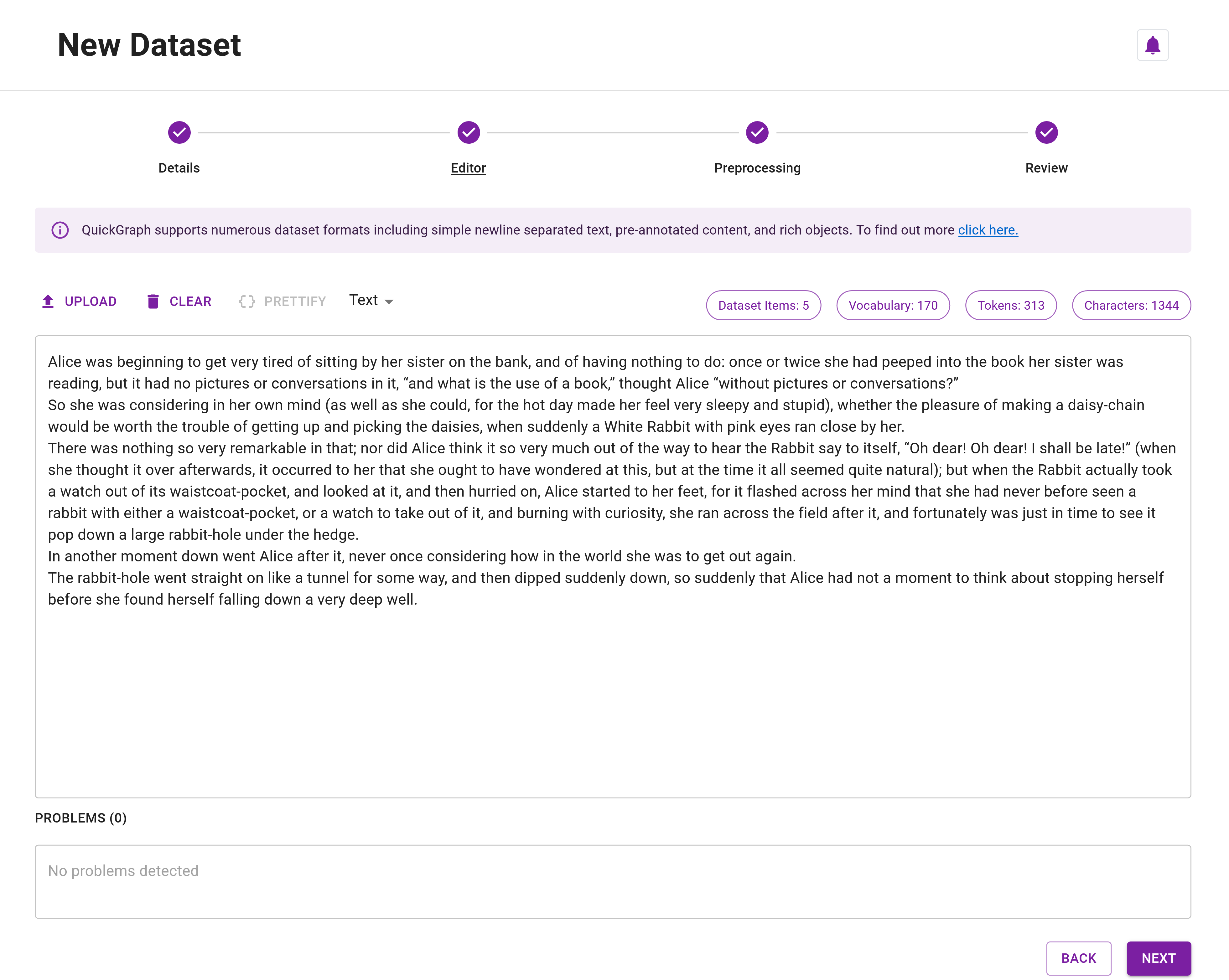 Tutorial Dataset Creation - Editor