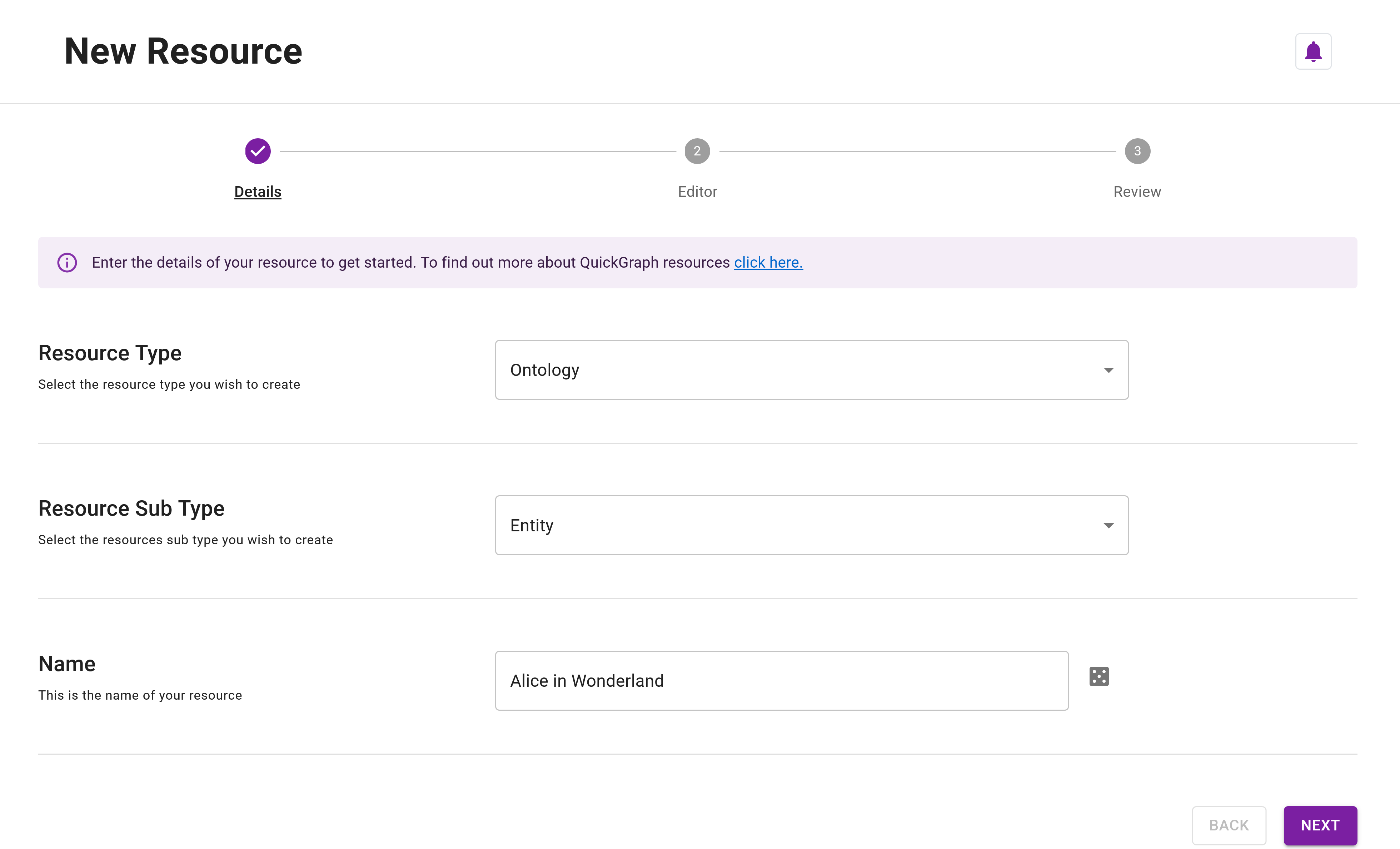 Tutorial Entity Resource Creation - Details