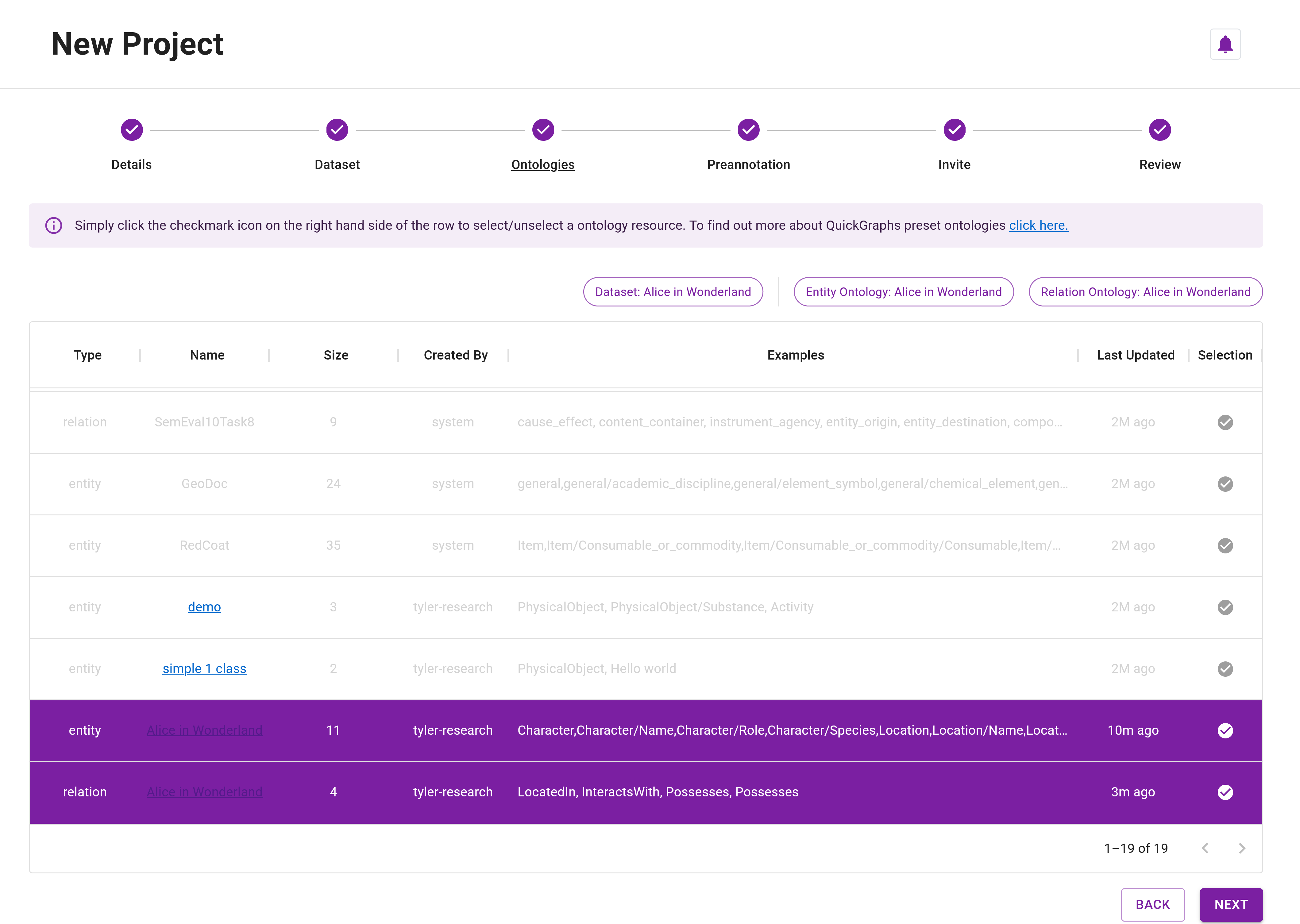 Tutorial Project Creation - Ontologies