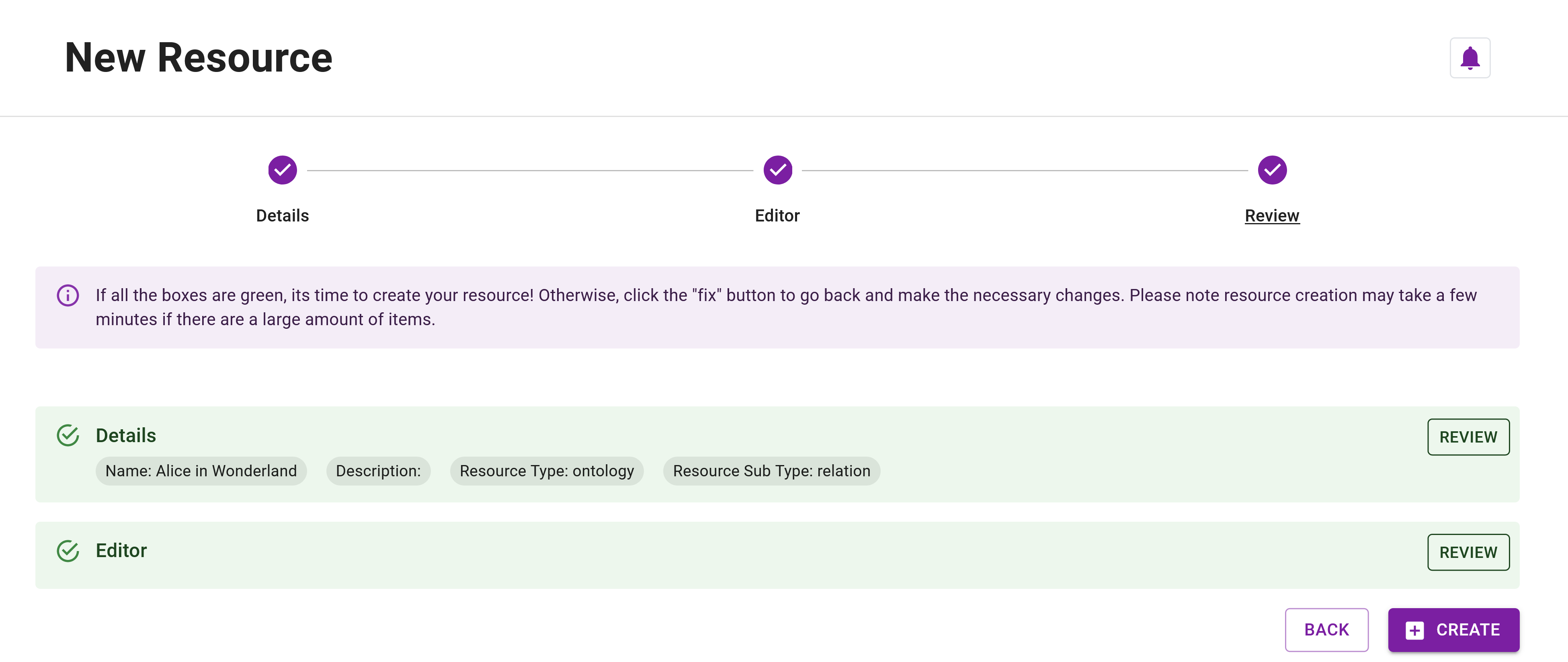 Tutorial Relation Resource Creation - Review