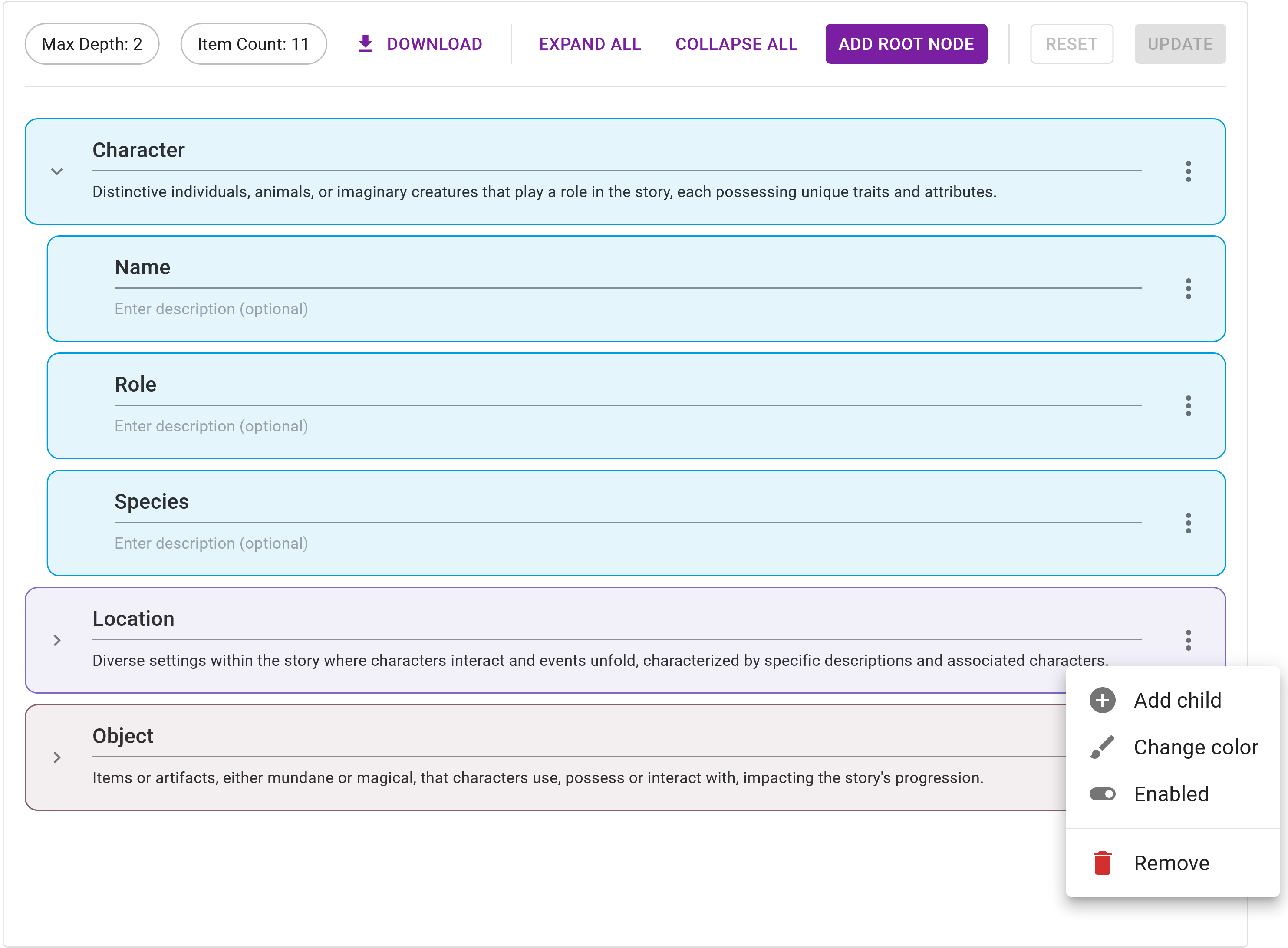 Resource Ontology Editor